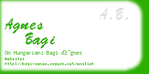 agnes bagi business card